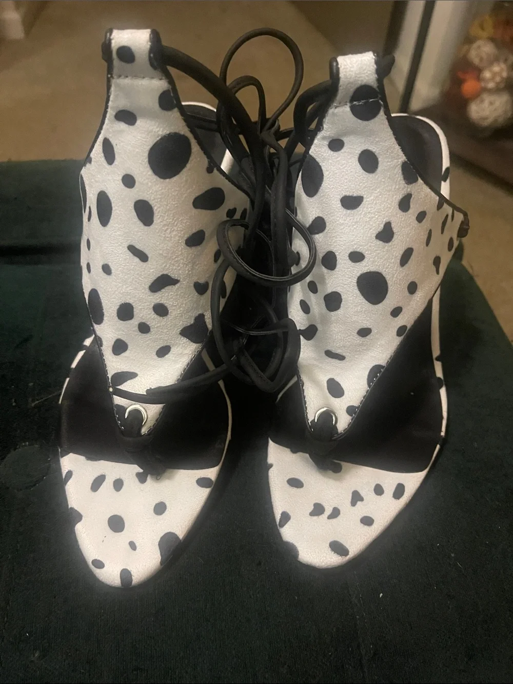 Dalmatian Print Black and White Women's Sandals